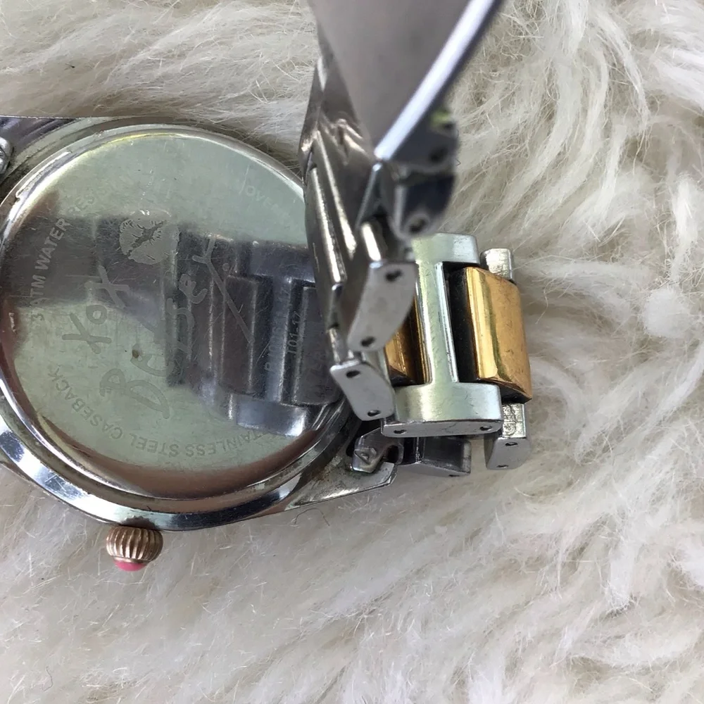 Rare Betsy Johnson “Bicycle and Flowers” Two-Tone Silver/Gold Toned Watch